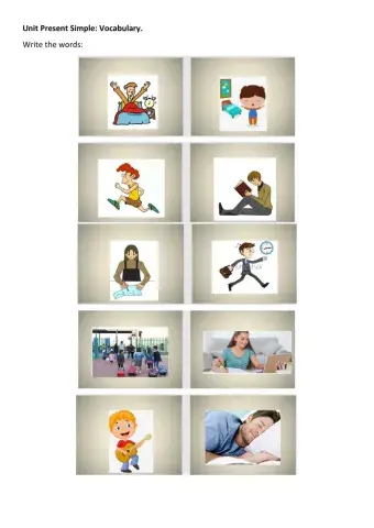 Present simple vocabulary