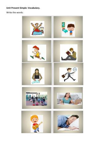 Present simple vocabulary