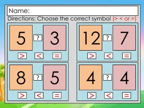 More Than- Less Than- Equal