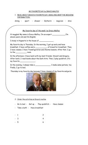 A day in the life of Draco Malfoy