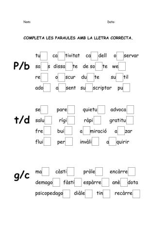 Ab Les consonants oclusives.