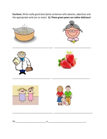 Writing descriptive sentences