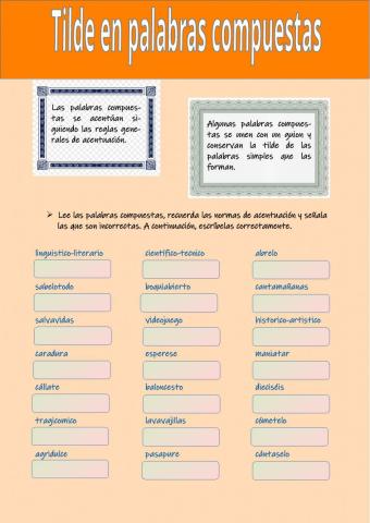 Tilde en palabras compuestas