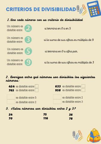 Criterios de divisibilidad 5º