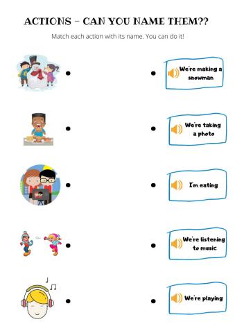 Match the columns. Actions 2