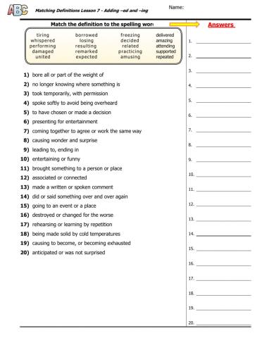 Lesson 7 - Adding –ed and –ing - 4