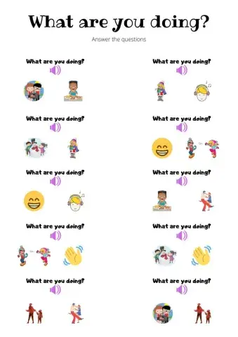 What are you doing? Listen and choose