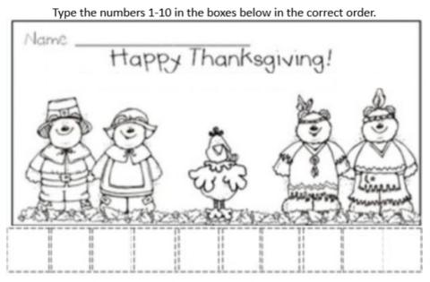 Happy Thanksgiving Number Order