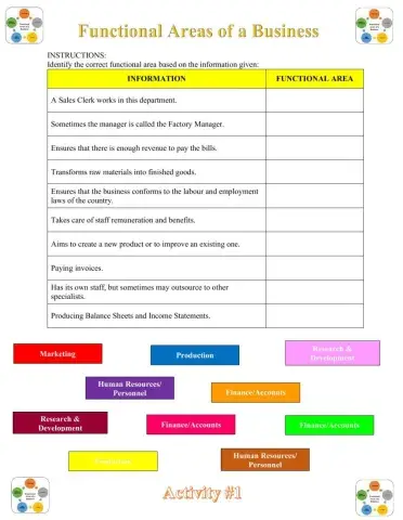 Functional Areas of a Business
