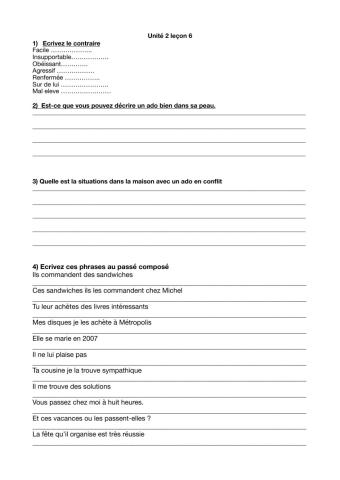 Unité 2 leçon 6 appli 2