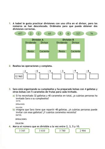 Repaso división por una cifra
