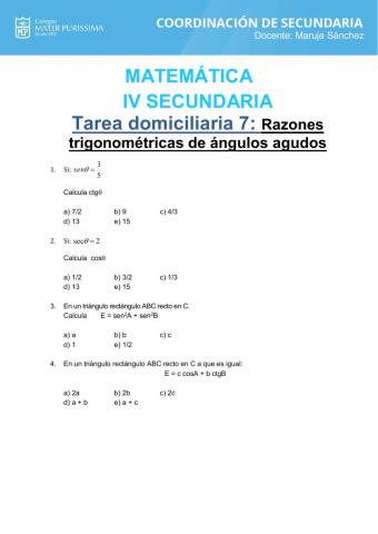 Razones trigonometricas de angulos agudos