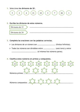 Repaso de lo Divisores
