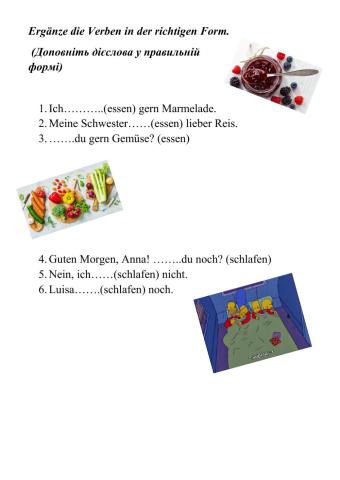 Verben (essen, schlafen)