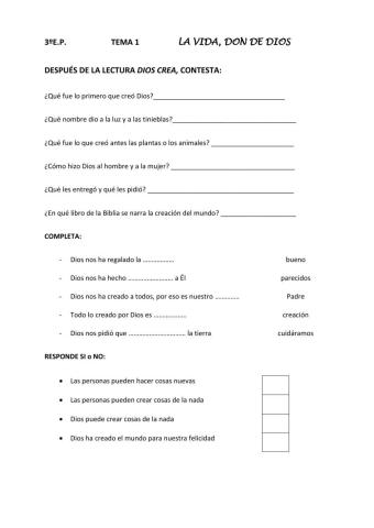 La vida, don de Dios