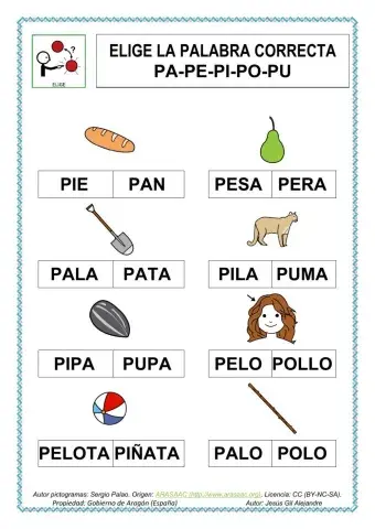 Elige la palabra correcta.pa pe pi po pu mayùsculas
