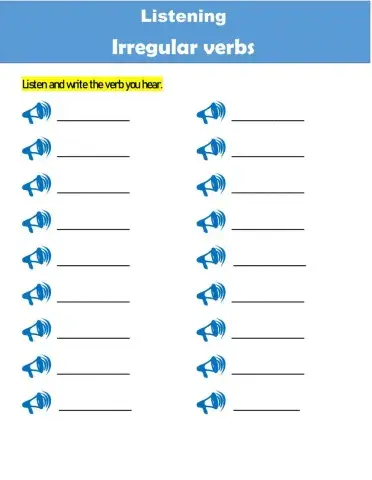 Irregular verbs listening