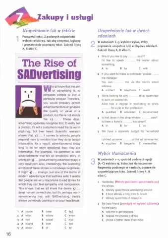 ZAKUPY I USŁUGI matura