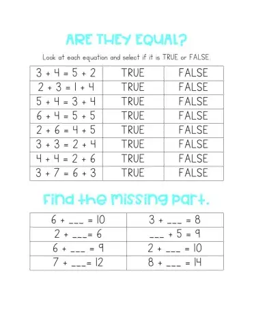Balancing Equations and Missing Addends