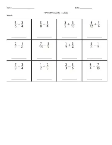 Spiral Review due 11-6