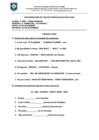 3º año - Actividad 1 - 2º trimestre