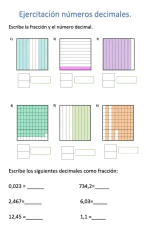 Ejercitación con decimales