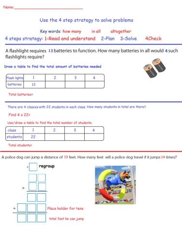 Problem solving( Multiplication)