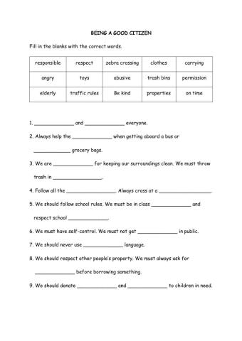 Being a good citizen