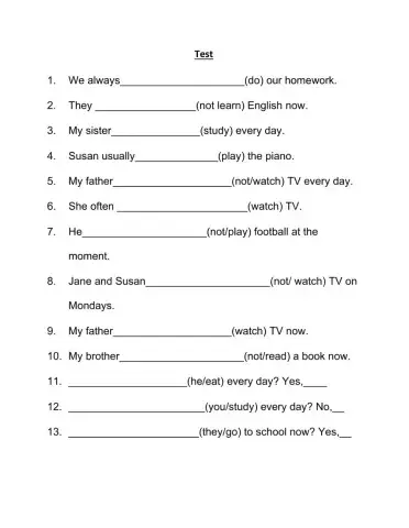 Present simple-continuous