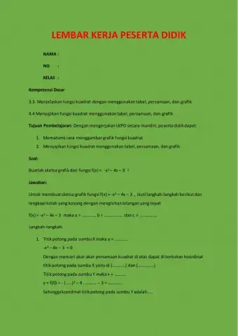 Grafik Fungsi Kuadrat