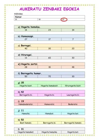 Aukeratu zenbaki egokia