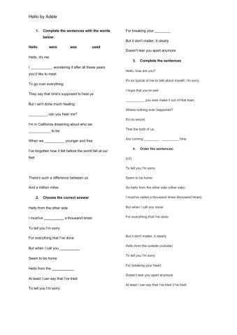 Listening: Hello by Adele