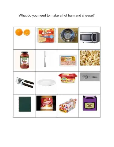 Ingredients for hot ham and cheese