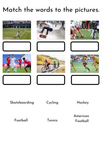 Match the words to the pictures (Sports)