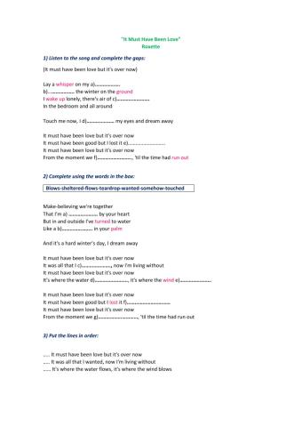 It must have been love Roxette