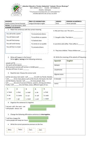 Final exam third period