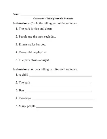 Telling Part of the Sentence