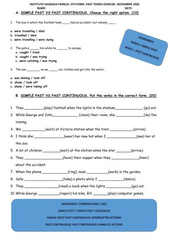 Simple past  and past continuous