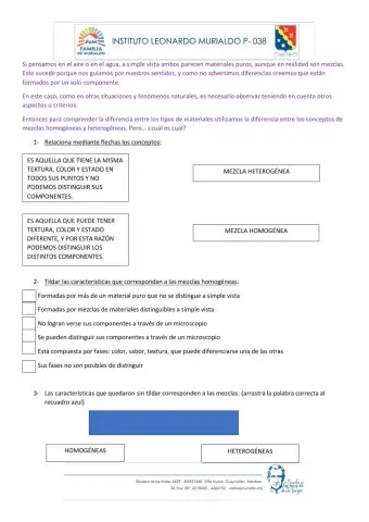 Mezclas: homogéneas - heterogéneas