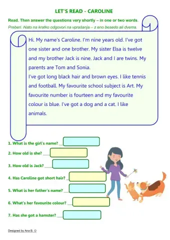 Let's read- caroline