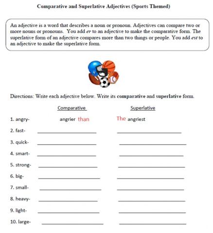 Superlative adjectives