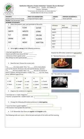 Final exam third period 10