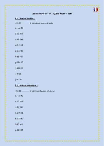 Quelle heure est-il?