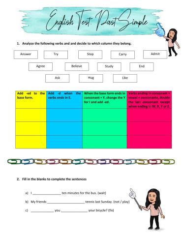 English Test: Past Simple