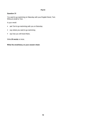 KET TEST 3 - Reading and writing parts 6 and 7