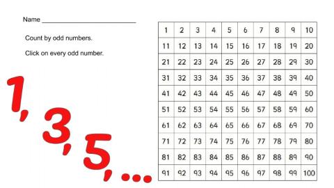 Number Chart Count by Odd Numbers