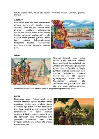 Maiak,Aztekak eta inkak