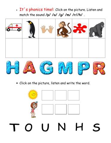 It-s phonics time -p- a--g- m- r-h-