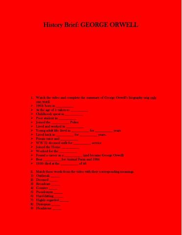 George Orwell's bio