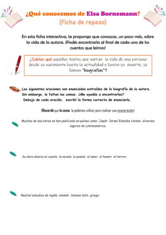 Ficha de repaso- Uso de la coma 2